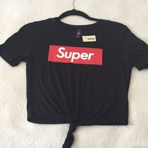 tied up crop top, brand new